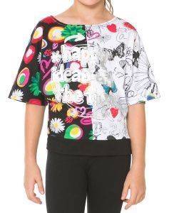 T-SHIRT DESIGUAL WYOMING ΜΕ ΣΧΕΔΙΑ ΜΑΥΡΟ (NO 5-6) T-SHIRT DESIGUAL WYOMING ΜΕ ΣΧΕΔΙΑ ΜΑΥΡΟ (NO 5-6)