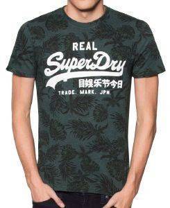 T-SHIRT SUPERDRY VINTAGE LOGO AOP OVERDYE ΣΚΟΥΡΟ ΠΡΑΣΙΝΟ (M) T-SHIRT SUPERDRY VINTAGE LOGO AOP OVERDYE ΣΚΟΥΡΟ ΠΡΑΣΙΝΟ (M)