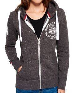 HOODIE ΜΕ ΦΕΡΜΟΥΑΡ SUPERDRY TRACK & FIELD ΣΚΟΥΡΟ ΓΚΡΙ (S) HOODIE ΜΕ ΦΕΡΜΟΥΑΡ SUPERDRY TRACK & FIELD ΣΚΟΥΡΟ ΓΚΡΙ (S)