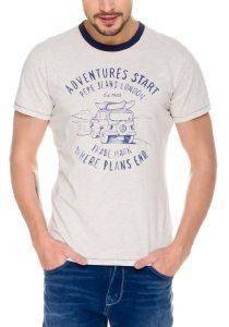 T-SHIRT PEPE JEANS STRANGLER ΕΚΡΟΥ ΜΕΛΑΝΖΕ (M) T-SHIRT PEPE JEANS STRANGLER ΕΚΡΟΥ ΜΕΛΑΝΖΕ (M)