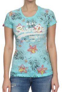 T-SHIRT SUPERDRY VINTAGE LOGO HIBISCUS OVERDYED ΓΑΛΑΖΙΟ (L) T-SHIRT SUPERDRY VINTAGE LOGO HIBISCUS OVERDYED ΓΑΛΑΖΙΟ (L)