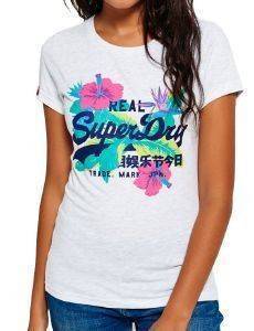 T-SHIRT SUPERDRY VINTAGE LOGO HIBISCUS ΛΕΥΚΟ ΜΕΛΑΝΖΕ (S) T-SHIRT SUPERDRY VINTAGE LOGO HIBISCUS ΛΕΥΚΟ ΜΕΛΑΝΖΕ (S)