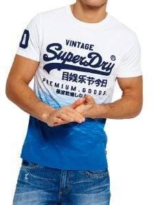 T-SHIRT SUPERDRY PREMIUM GOODS TROPICAL ΜΕ ΣΤΑΜΠΑ ΛΕΥΚΟ/ΜΠΛΕ (XL) T-SHIRT SUPERDRY PREMIUM GOODS TROPICAL ΜΕ ΣΤΑΜΠΑ ΛΕΥΚΟ/ΜΠΛΕ (XL)