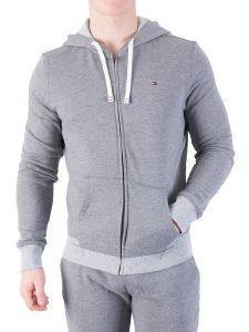 HOODIE ΜΕ ΦΕΡΜΟΥΑΡ TOMMY HILFIGER ZIP THRU ΓΚΡΙ ΜΕΛΑΝΖΕ (M) HOODIE ΜΕ ΦΕΡΜΟΥΑΡ TOMMY HILFIGER ZIP THRU ΓΚΡΙ ΜΕΛΑΝΖΕ (M)