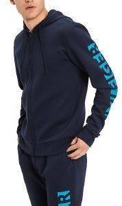 HOODIE ΜΕ ΦΕΡΜΟΥΑΡ TOMMY HILFIGER ZIP THRU ΣΚΟΥΡΟ ΜΠΛΕ (S) HOODIE ΜΕ ΦΕΡΜΟΥΑΡ TOMMY HILFIGER ZIP THRU ΣΚΟΥΡΟ ΜΠΛΕ (S)