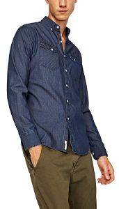 ΠΟΥΚΑΜΙΣΟ PEPE JEANS AKIRA ΡΙΓΕ ΣΚΟΥΡΟ ΜΠΛΕ (M) ΠΟΥΚΑΜΙΣΟ PEPE JEANS AKIRA ΡΙΓΕ ΣΚΟΥΡΟ ΜΠΛΕ (M)