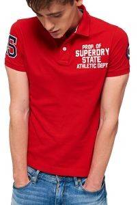 T-SHIRT POLO SUPERDRY CLASSIC SUPERSTATE ΚΟΚΚΙΝΟ (M) T-SHIRT POLO SUPERDRY CLASSIC SUPERSTATE ΚΟΚΚΙΝΟ (M)