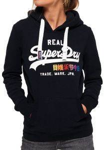 HOODIE SUPERDRY VINTAGE LOGO RHINESTONE G20406NR/98T ΣΚΟΥΡΟ ΜΠΛΕ (L) HOODIE SUPERDRY VINTAGE LOGO RHINESTONE G20406NR/98T ΣΚΟΥΡΟ ΜΠΛΕ (L)