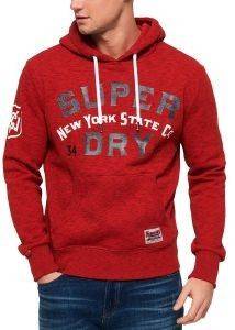 HOODIE SUPERDRY 34TH STREET M20650NR/VN4 ΚΟΚΚΙΝΟ ΜΕΛΑΝΖΕ (M) HOODIE SUPERDRY 34TH STREET M20650NR/VN4 ΚΟΚΚΙΝΟ ΜΕΛΑΝΖΕ (M)