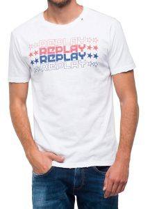 T-SHIRT REPLAY WITH STAR LOGO M3740 .000.22336 ����� (L)