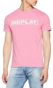 T-SHIRT REPLAY FADE WRITING M3763 .000.22662G ΡΟΖ