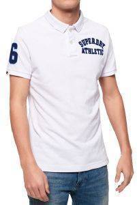 T-SHIRT POLO SUPERDRY CLASSIC SUPERSTATE PIQUE Μ11008ΕΤ ΛΕΥΚΟ