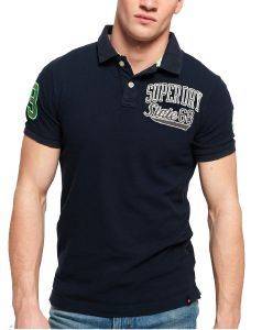 T-SHIRT POLO SUPERDRY CLASSIC SUPERSTATE PIQUE �11008�� ������ ���� (M)