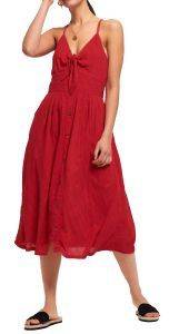 ������ SUPERDRY JAYDE TIE FRONT MIDI G80124OT KOKKINO (L)