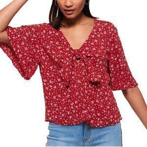 TOP SUPERDRY ZOE TIE G60158TT KOKKINO (S)