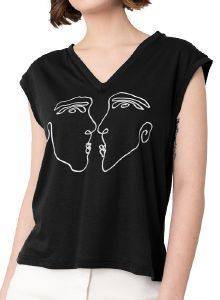 T-SHIRT HELMI ΜΕ ΤΥΠΩΜΑ ΠΡΟΣΩΠΑ ΜΑΥΡΟ (S) T-SHIRT HELMI ΜΕ ΤΥΠΩΜΑ ΠΡΟΣΩΠΑ ΜΑΥΡΟ (S)