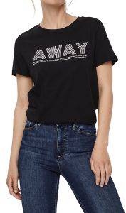 T-SHIRT VERO MODA VMKATHERINAFRANCIS AWAY 10228212 ΜΑΥΡΟ (M) T-SHIRT VERO MODA VMKATHERINAFRANCIS AWAY 10228212 ΜΑΥΡΟ (M)