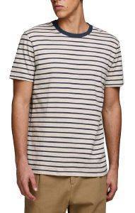 T-SHIRT JACK & JONES JJESTRIPED ΡΙΓΕ 12164640 ΕΚΡΟΥ (XXL) T-SHIRT JACK & JONES JJESTRIPED ΡΙΓΕ 12164640 ΕΚΡΟΥ (XXL)