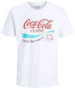 JACK - JONES T-SHIRT JACK - JONES JORFESTIVAL COCA COLA 12173393 ΛΕΥΚΟ