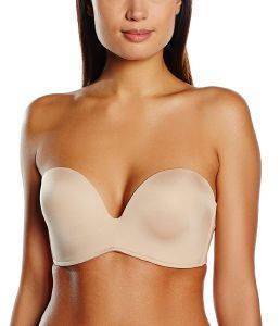 WONDERBRA ΣΟΥΤΙΕΝ WONDERBRA ULTIMATE STRAPLESS ULTIMATE SILHOUETTE PLAIN ΜΠΕΖ