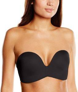 WONDERBRA ΣΟΥΤΙΕΝ WONDERBRA ULTIMATE STRAPLESS ULTIMATE SILHOUETTE PLAIN ΜΑΥΡΟ