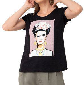 T-SHIRT HELMI ΜΕ ΤΥΠΩΜΑ FRIDA KAHLO ΜΑΥΡΟ (M) T-SHIRT HELMI ΜΕ ΤΥΠΩΜΑ FRIDA KAHLO ΜΑΥΡΟ (M)