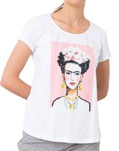 T-SHIRT HELMI ΜΕ ΤΥΠΩΜΑ FRIDA KAHLO ΛΕΥΚΟ (S) T-SHIRT HELMI ΜΕ ΤΥΠΩΜΑ FRIDA KAHLO ΛΕΥΚΟ (S)