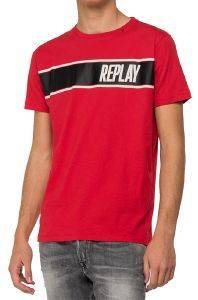 T-SHIRT REPLAY WITH REPLAY PRINT M3004 .000.2660 ΚΟΚΚΙΝΟ