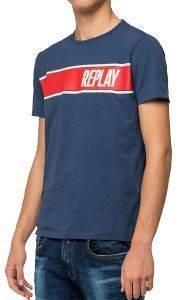 T-SHIRT REPLAY WITH REPLAY PRINT M3004 .000.2660 ΜΠΛΕ