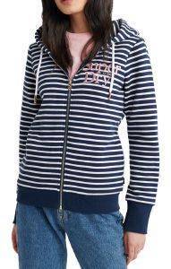 HOODIE   SUPERDRY APPLIQUE SERIF ZIPHOOD STRIPE W2010023A   (S)