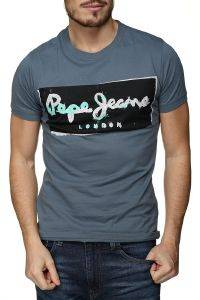 T-SHIRT PEPE JEANS POPLAR PM507225 ΓΚΡΙ/ΜΠΛΕ (M) T-SHIRT PEPE JEANS POPLAR PM507225 ΓΚΡΙ/ΜΠΛΕ (M)