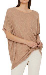 VERO MODA ΠΟΥΛΟΒΕΡ VERO MODA VMFLYSTA LINEN OVERSIZED 10242384 ΜΠΕΖ ΜΕΛΑΝΖΕ