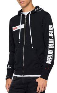 HOODIE REPLAY WITH REPLAY BLUE JEANS PRINT M3322 .000.22390P 098  (XXL)