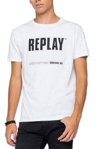 T-SHIRT REPLAY BLUE JEANS ESTABLISHED 1981 PRINT M3413 .000.22880 001 