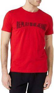 T-SHIRT REPLAY M3363 .000.2660 558 ΚΟΚΚΙΝΟ