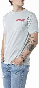 T-SHIRT REPLAY M3408 .000.23156G 396 ΓΚΡΙ