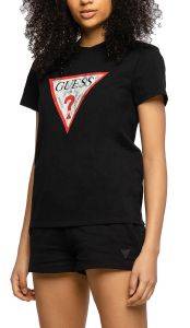 T-SHIRT GUESS USED-LOOK TRIANGLE LOGO PRINTED FRONT W93I0RR9I60  (S)