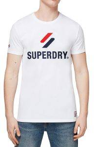 T-SHIRT SUPERDRY SPORTSTYLE CLASSIC M1010967A ΛΕΥΚΟ