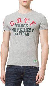SUPERDRY T-SHIRT SUPERDRY TRACK - FIELD GRAPHIC M1011197A ΓΚΡΙ ΜΕΛΑΝΖΕ