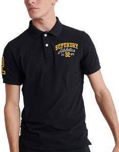 T-SHIRT POLO SUPERDRY CLASSIC SUPERSTATE M1110008A ΜΑΥΡΟ