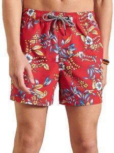 BOXER SUPERDRY SUPER 5S BEACH VOLLEY M3010046A FLORAL ΚΟΚΚΙΝΟ