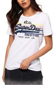 T-SHIRT SUPERDRY V L RODEO RAINBOW STRIPE W1010718A  (S)