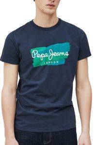 T-SHIRT PEPE JEANS AITOR PM507723 ΣΚΟΥΡΟ ΜΠΛΕ