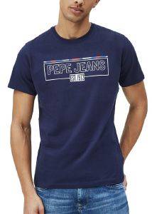 T-SHIRT PEPE JEANS DENNIS PM507740 ΣΚΟΥΡΟ ΜΠΛΕ φωτογραφία