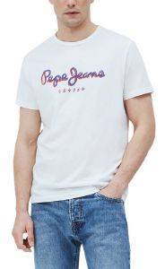 T-SHIRT PEPE JEANS DUNCAN OVERLAPPING LETTERS PM507799 ΚΡΕΜ φωτογραφία