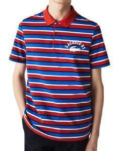 T-SHIRT POLO LACOSTE STRIPED KNIT YH0031 KQ8 ��������� (M)