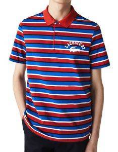 T-SHIRT POLO LACOSTE STRIPED KNIT YH0031 KQ8  (L)