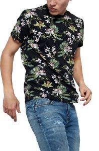 T-SHIRT FUNKY BUDDHA FBM003-342-04 FLORAL ΜΑΥΡΟ (S) T-SHIRT FUNKY BUDDHA FBM003-342-04 FLORAL ΜΑΥΡΟ (S)