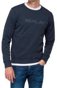 REPLAY ΦΟΥΤΕΡ REPLAY WITH PRINT M3537 .000.23158G 082 ΣΚΟΥΡΟ ΜΠΛΕ