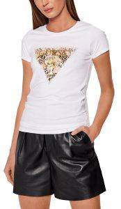 T-SHIRT GUESS GHOST LEOPARD LOGO R3 W1BI52KA0Q0 ����� (S)